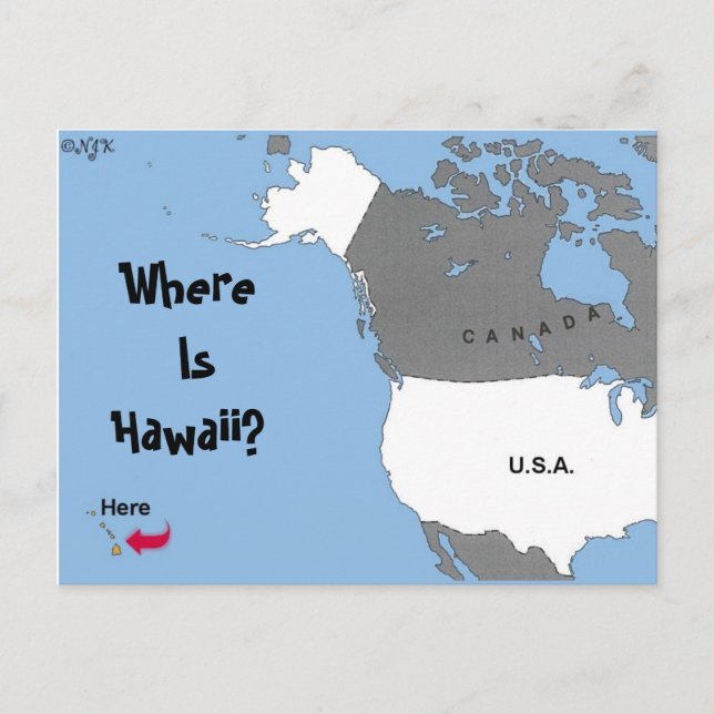 Where Is Hawaii? Postcard (Front)