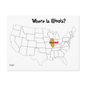 Where Is Illinois? Postcard