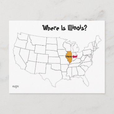 Where Is Illinois? Postcard