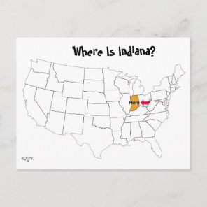 Where Is Indiana? Postcard