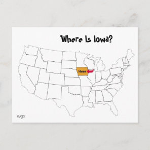 Where Is Iowa? Postcard