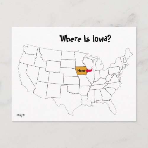 Where Is Iowa Postcard