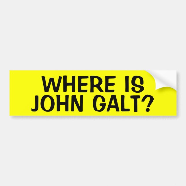 WHERE IS JOHN GALT? BUMPER STICKER (Front)