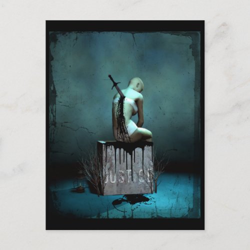 Where Is Justice Gothic Art Postcard