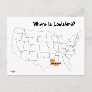 Where Is Louisiana? Postcard