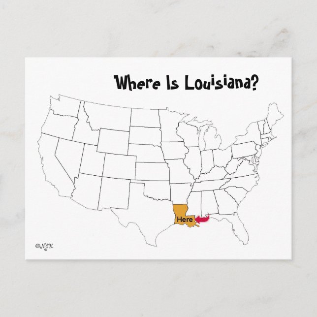Where Is Louisiana? Postcard (Front)