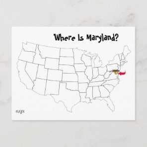 Where Is Maryland? Postcard