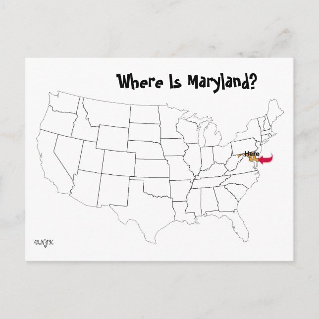 Where Is Maryland? Postcard (Front)