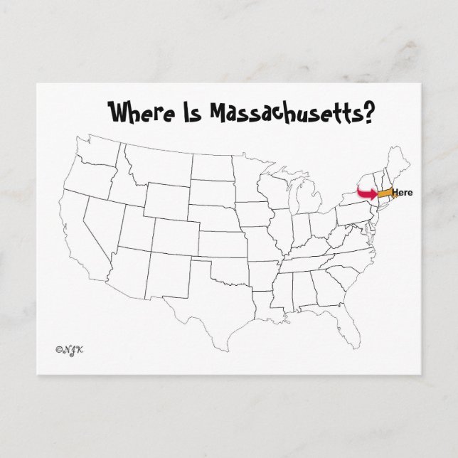 Where Is Massachusetts? Postcard (Front)