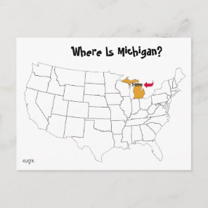 Where Is Michigan? Postcard