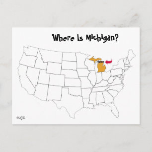Where Is Michigan? Postcard