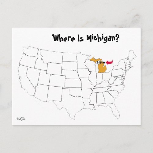 Where Is Michigan Postcard
