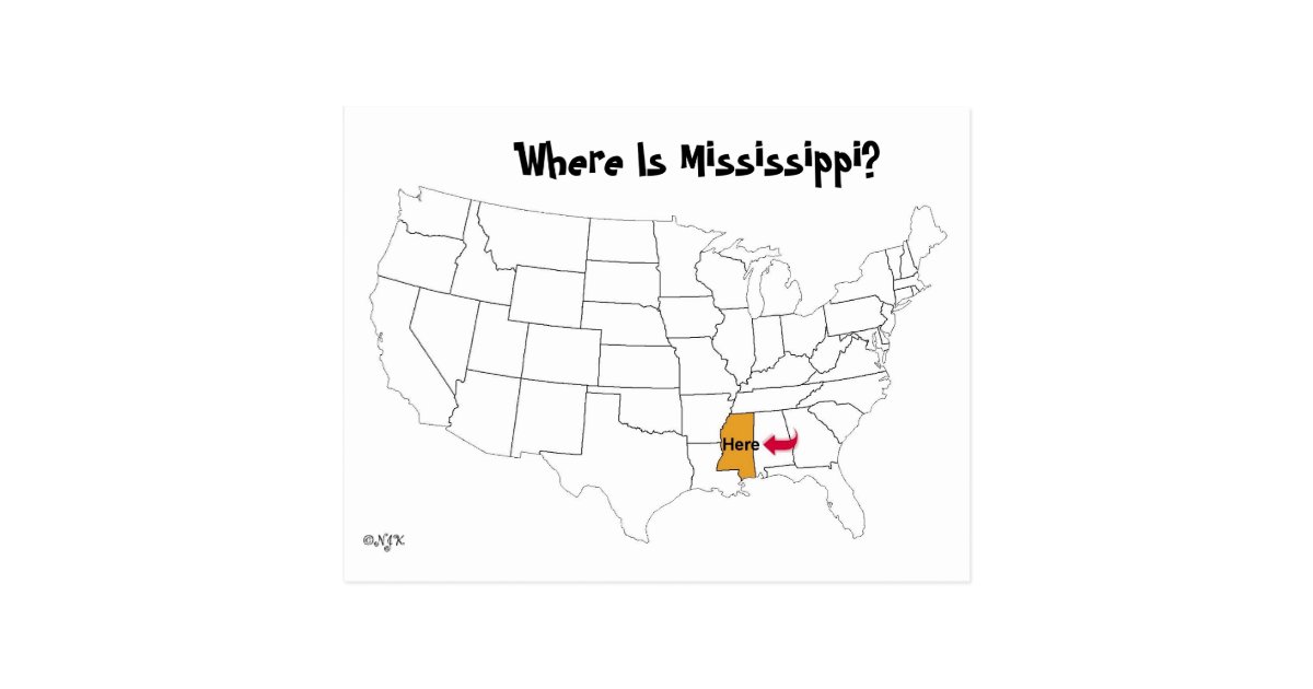 Where Is Mississippi? Postcard