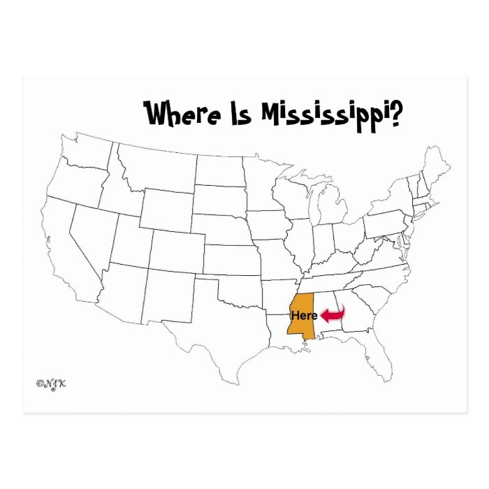 Where Is Mississippi? Postcard