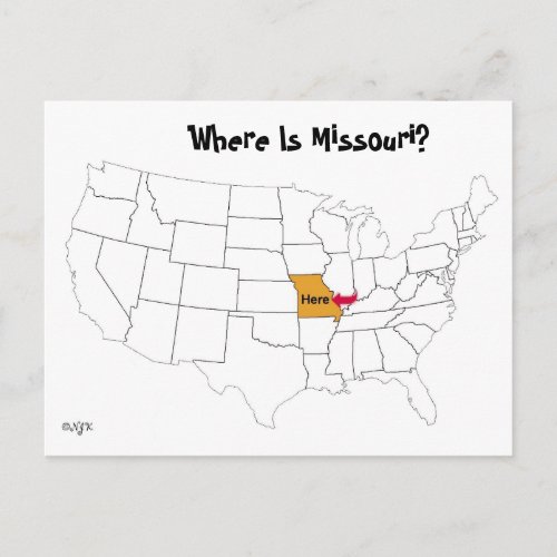 Where Is Missouri Postcard