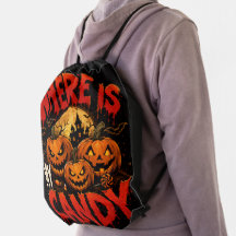 Where Is My Candy Halloween Drawstring Backpack | 