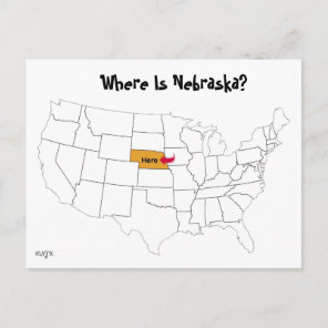 Where Is Nebraska? Postcard
