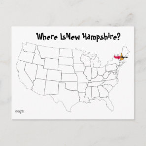 Where Is New Hampshire? Postcard