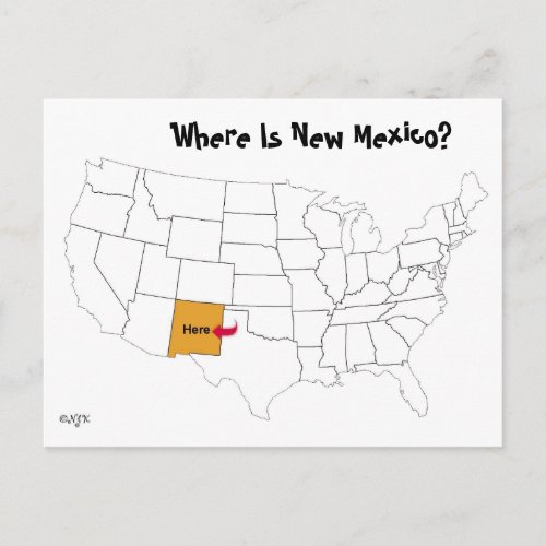 Where Is New Mexico Postcard