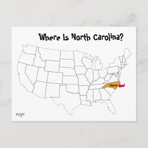 Where Is North Carolina Postcard
