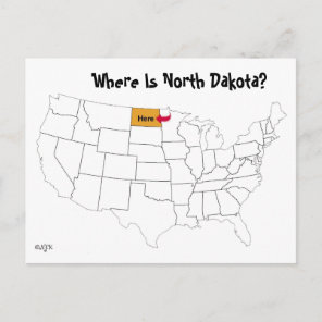 Where Is North Dakota? Postcard