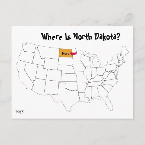 Where Is North Dakota Postcard