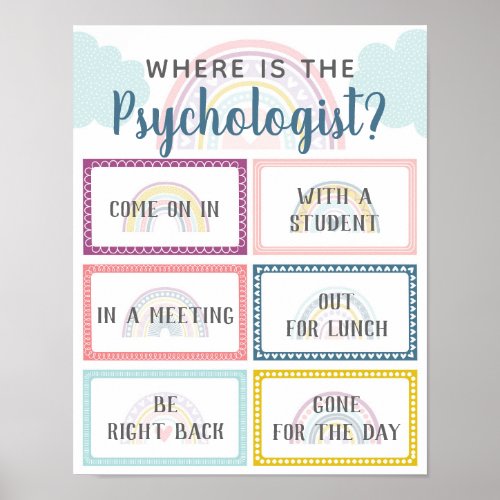 Where is Psychologist Office Door Sign Rainbow