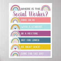 Where is Social Worker Office Door Sign Rainbow