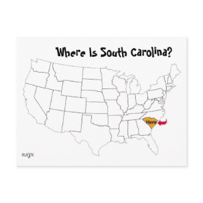 Where Is South Carolina? Postcard