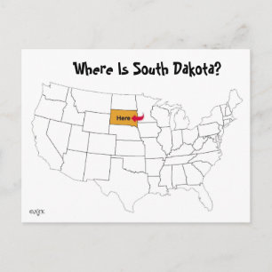 Where Is South Dakota? Postcard