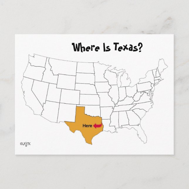 Where Is Texas? Postcard (Front)