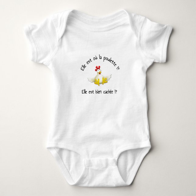 Where Is The Chick? is It Well Hidden? Baby Bodysuit (Front)