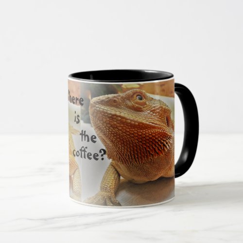 Where is the coffee Funny Orange Beardie Print Mug