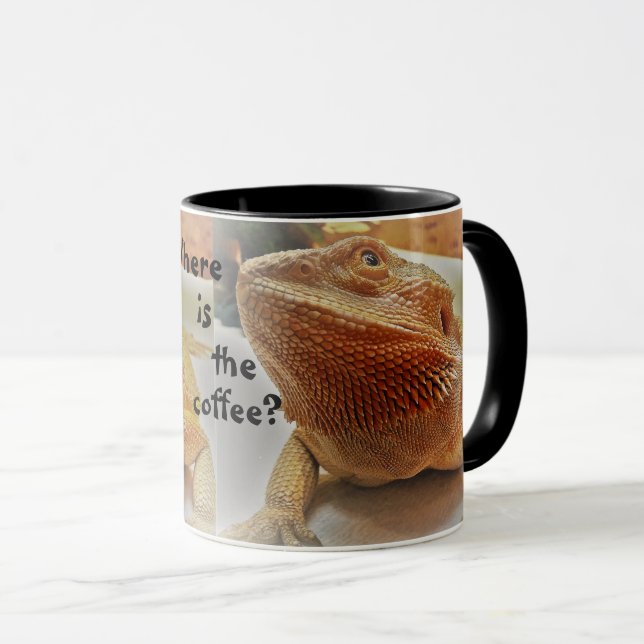 Where is the coffee Funny Orange Beardie Print Mug (Front Right)