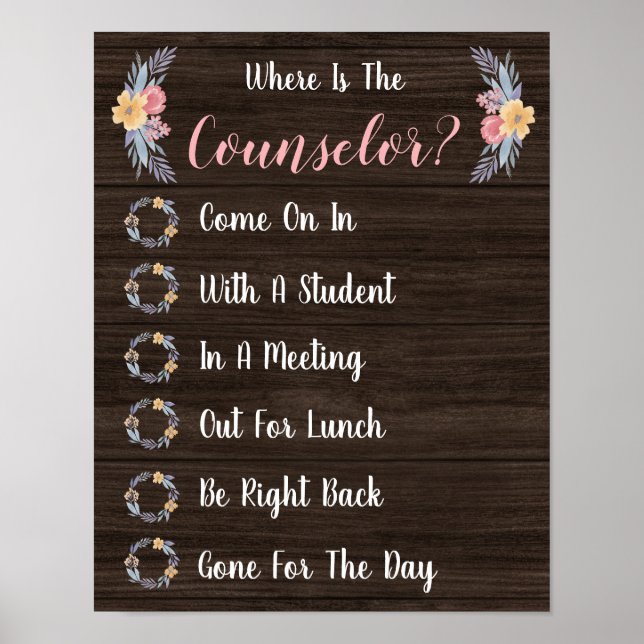 Where is the Counselor Office Door Sign (Front)