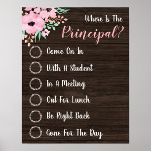Where is the Principal Office Door Sign