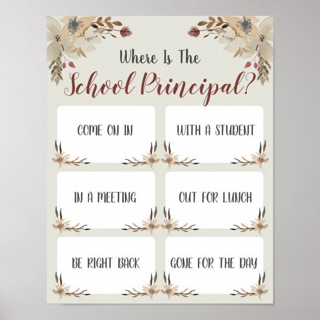 Where is the Principal Office Door Sign (Front)