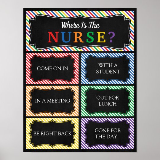 Where is the School Nurse Office Door Sign