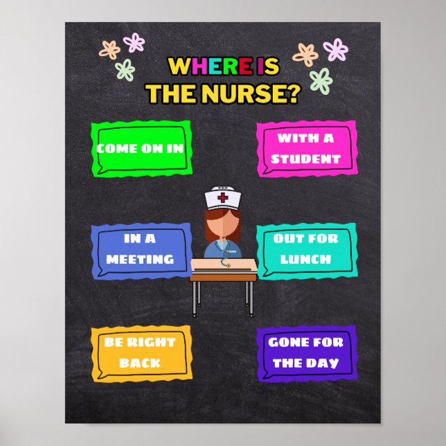 Where is the School Nurse Office Door Sign rainbow (Front)