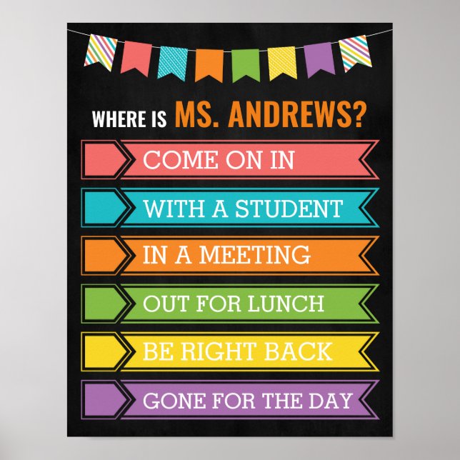 Where is the Teacher Office Door Sign (Front)