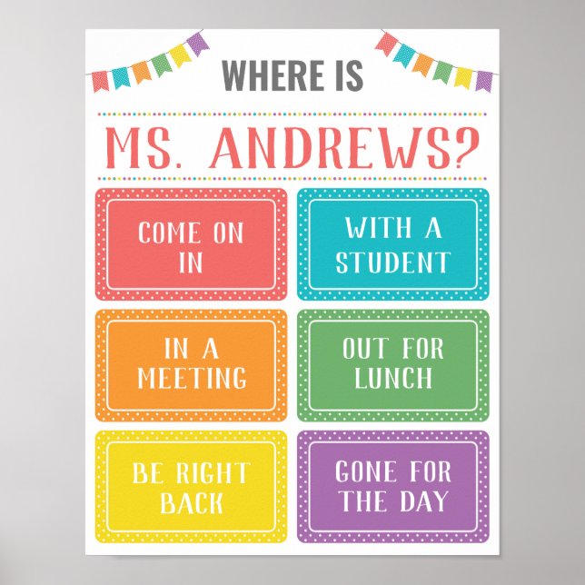 Where is the Teacher Office Door Sign (Front)