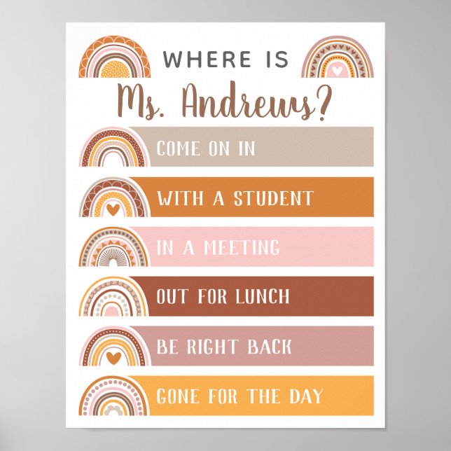 Where is the Teacher Office Door Sign Rainbow (Front)