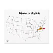 Where Is Virgina? Postcard Where Is Virgina? Postcard