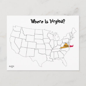 Where Is Virgina? Postcard