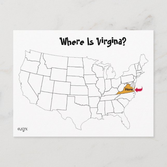 Where Is Virgina? Postcard (Front)