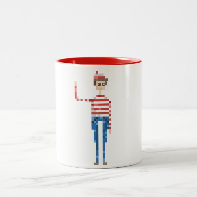"Where is Waldo?" Pixel Illustration Mug (Center)