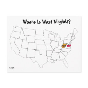 Where Is West Virginia? Postcard