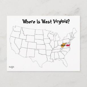 Where Is West Virginia? Postcard