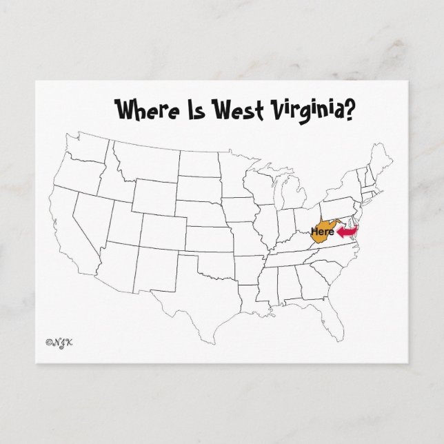 Where Is West Virginia? Postcard (Front)