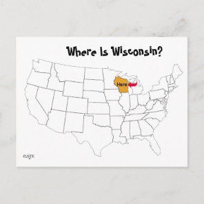 Where Is Wisconsin? Postcard